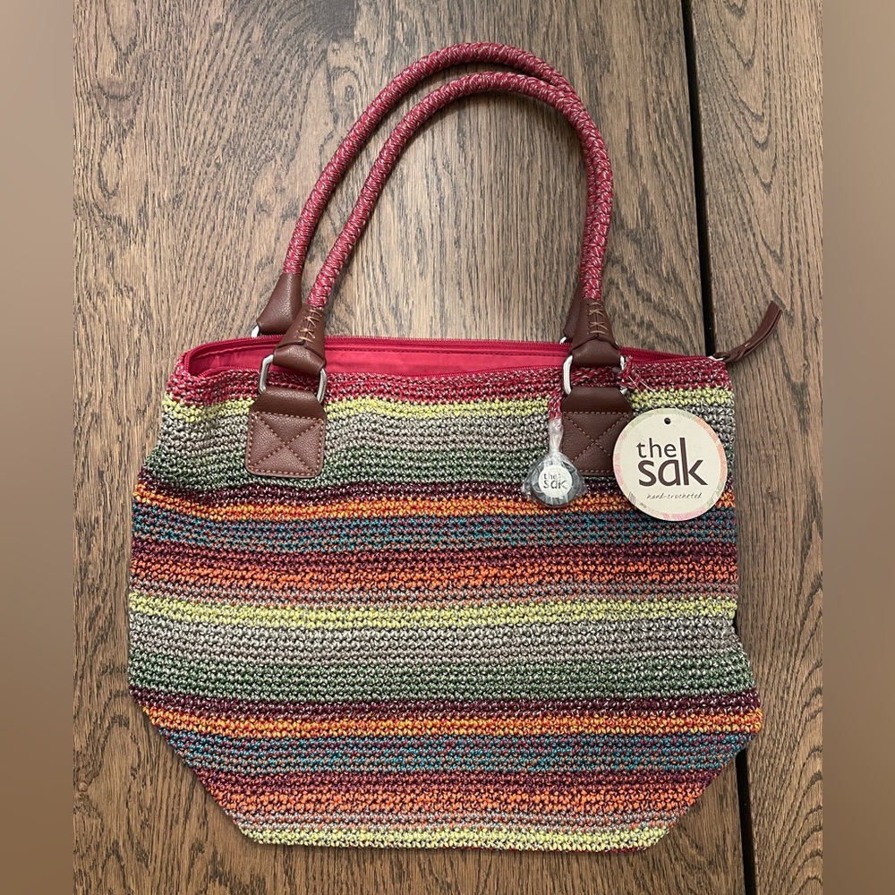 The Sak large crochet tote multicolored stripe